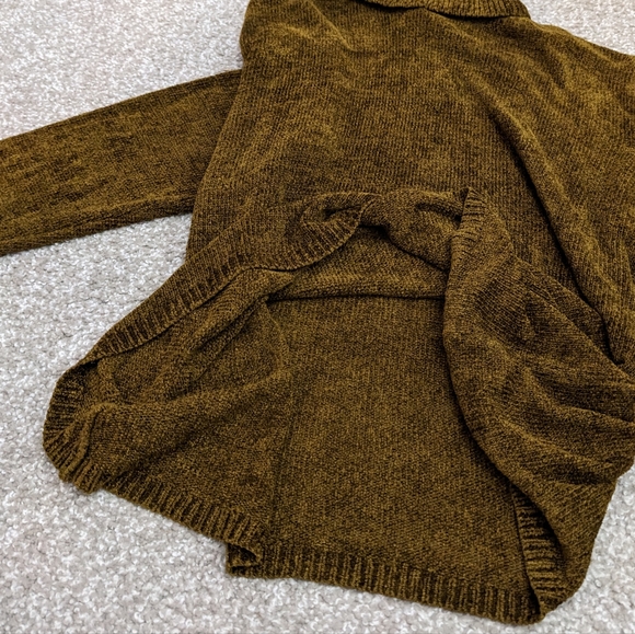 (2/$25) Pierre Cardin ribbed knit velour turtleneck sweater golden caramel - Picture 9 of 14